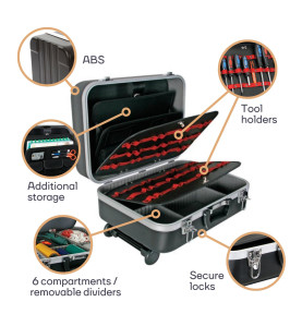 MALLETTE TROLLEY EN ABS - 461 x 335 x 190 mm - 29,3 L - PRL