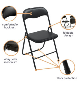 CHAISE PLIANTE - NOIR - PRL
