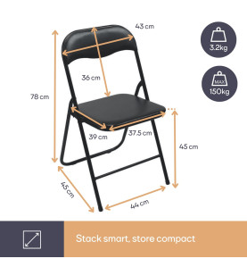 CHAISE PLIANTE - NOIR - PRL