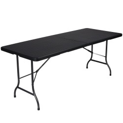 TABLE PLIANTE - IMITATION ROTIN - 180 x 75 x 74 cm - PRL
