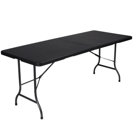 TABLE PLIANTE - IMITATION ROTIN - 180 x 75 x 74 cm - PRL