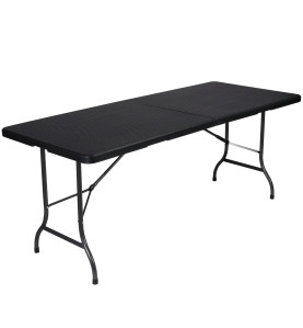 TABLE PLIANTE - IMITATION ROTIN - 180 x 75 x 74 cm - PRL