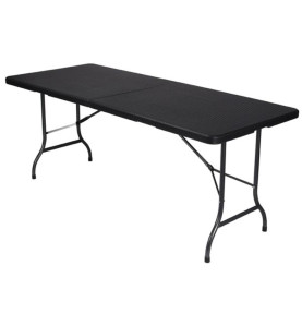 TABLE PLIANTE - IMITATION ROTIN - 180 x 75 x 74 cm - PRL