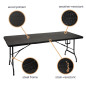 TABLE PLIANTE - IMITATION BOIS - 180 x 75 x 74 cm