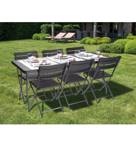 TABLE PLIANTE - IMITATION BOIS - 180 x 75 x 74 cm - PRL