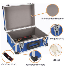 VALISE À OUTILS EN ALUMINIUM - 320 x 230 x 155 mm - 11,4 L - BLEU - PR