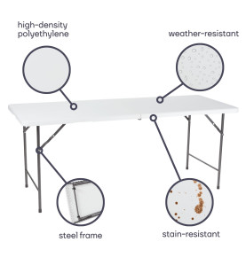 TABLE PLIANTE - 180 x 70 x 74 cm - PRL