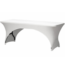 Housse extensible pour table rectangulaire - arqué - blanc - PRL