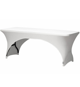 Housse extensible pour table rectangulaire - arqué - blanc - PRL