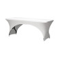 Housse extensible pour table rectangulaire - arqué - blanc