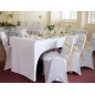 Housse extensible pour table rectangulaire - arqué - blanc