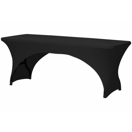Housse extensible pour table rectangulaire - arqué - noir - PRL