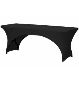 Housse extensible pour table rectangulaire - arqué - noir - PRL