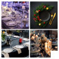 Housse extensible pour table rectangulaire - arqué - noir