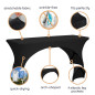Housse extensible pour table rectangulaire - arqué - noir