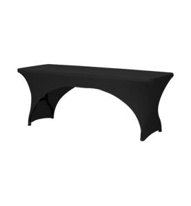Housse extensible pour table rectangulaire - arqué - noir - PRL