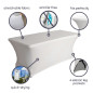 Housse extensible pour table rectangulaire - blanc