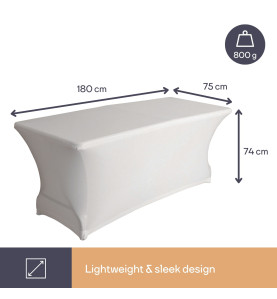 Housse extensible pour table rectangulaire - blanc - PRL