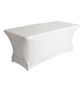 Housse extensible pour table rectangulaire - blanc - PRL