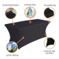 Housse extensible pour table rectangulaire - noir