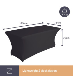 Housse extensible pour table rectangulaire - noir - PRL