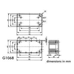 COFFRET EN ABS - GRIS 95 x 48 x 38mm