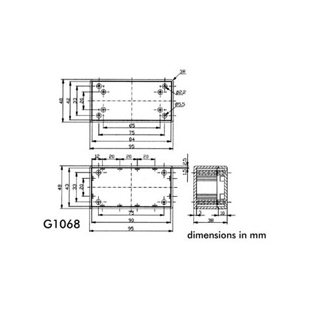 COFFRET EN ABS - GRIS 95 x 48 x 38mm