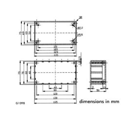 COFFRET EN ABS - GRIS 135 x 75 x 50mm