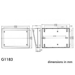 COFFRET POUR CLAVIER - GRIS 189 x 134 x 32/55mm