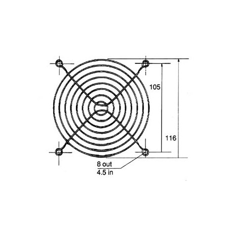 GRILLE POUR VENTILATEUR 120 x 120mm