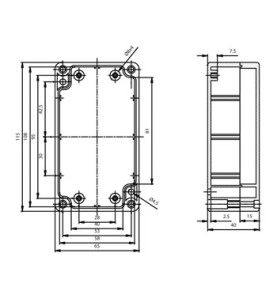 COFFRET ETANCHE EN POLYCARBONATE - GRIS CLAIR 115 x 65 x 40mm - Vellem