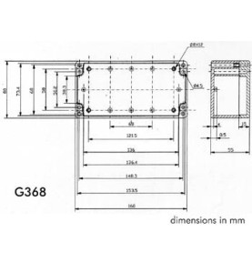 COFFRET ETANCHE EN ABS AVEC ENTRETOISES - 160 x 80 x 55mm ET COUVERCLE