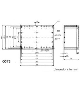 COFFRET ETANCHE EN ABS - GRIS FONCE 265 x 185 x 95mm - Velleman