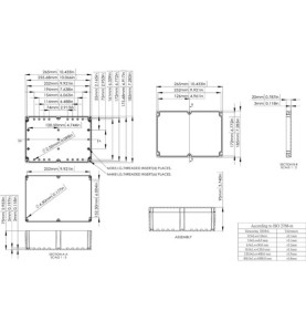 COFFRET ETANCHE EN ABS - GRIS FONCE 265 x 185 x 95mm - Velleman