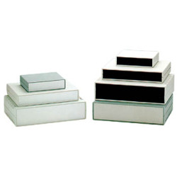 COFFRET ETANCHE ANTIFEU - COUVERCLE GRIS CLAIR AVEC PLAQUES ARRIERES N