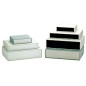 COFFRET ETANCHE ANTIFEU - COUVERCLE GRIS CLAIR AVEC PLAQUES ARRIERES NOIRES 260 x 180 x 65mm