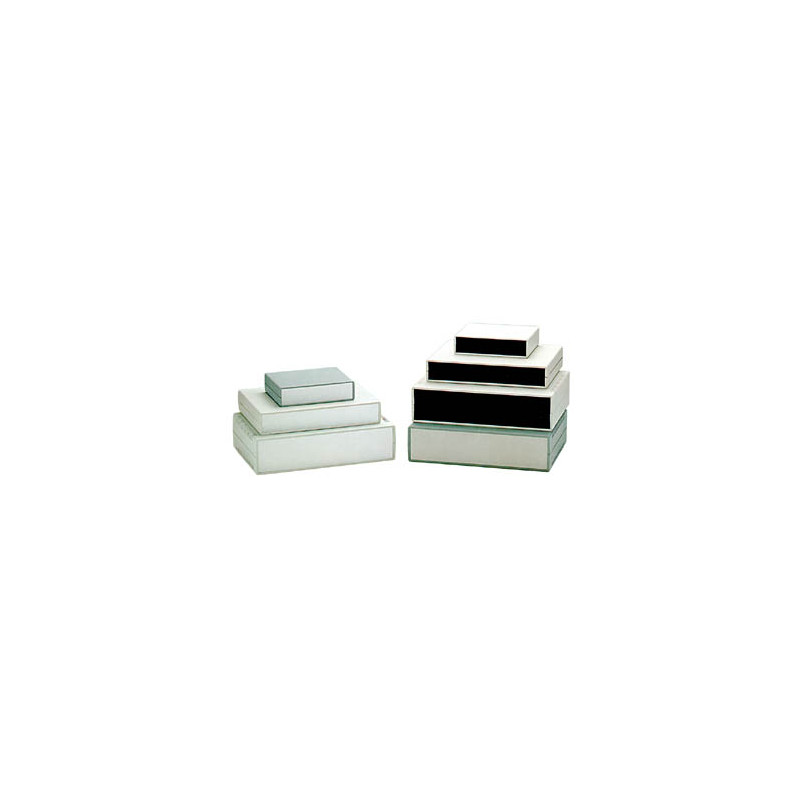 COFFRET ETANCHE ANTIFEU - COUVERCLE GRIS CLAIR AVEC PLAQUES ARRIERES NOIRES 260 x 180 x 65mm