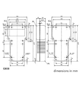 COFFRET EN "T" GRIS 237/95 X 131/95 X 43mm - ZONE D'AFFICHAGE SOLIDE -