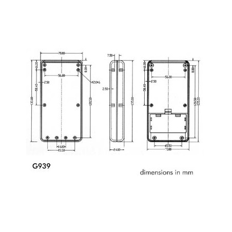 COFFRET TYPE "TELECOMMANDE" - 135 x 70 x 24mm