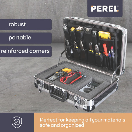 VALISE D'OUTILLAGE AVEC DES COINS ARRONDIS EN ALUMINIUM - 430 x 300 x 150 mm - 19,3 L