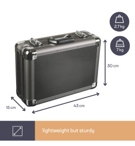 VALISE D'OUTILLAGE AVEC DES COINS ARRONDIS EN ALUMINIUM - 430 x 300 x 