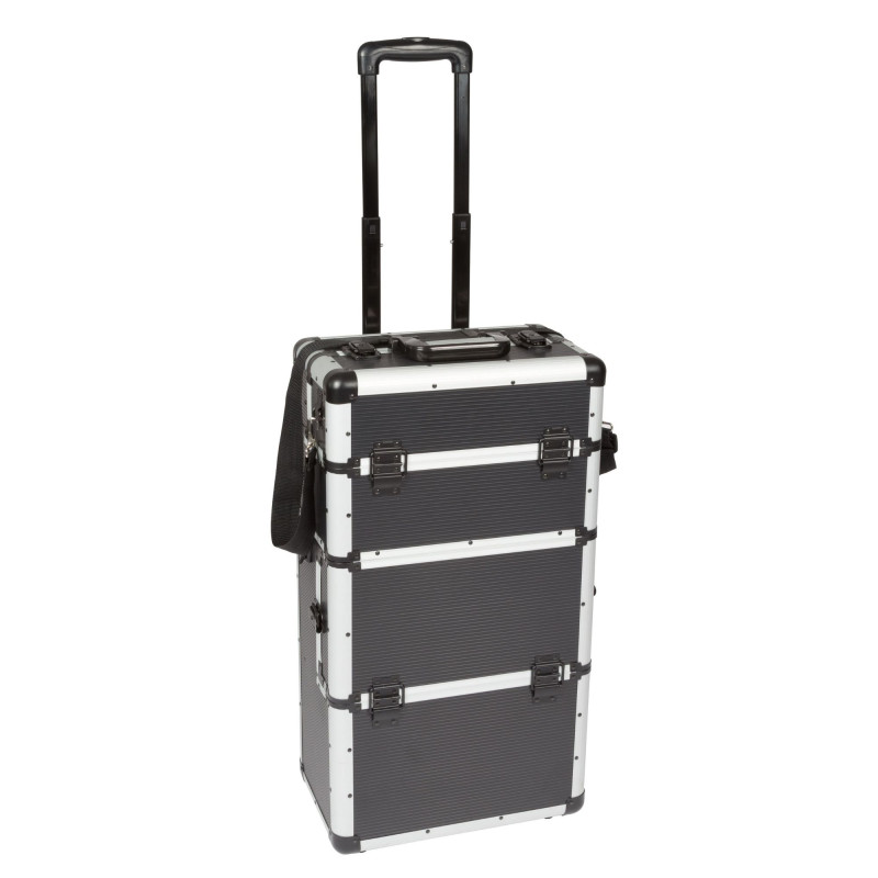 MALLETTE TROLLEY EN ALUMINIUM - 370 x 270 x 670 mm - 66,9 L - NOIR