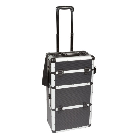 MALLETTE TROLLEY EN ALUMINIUM - 370 x 270 x 670 mm - 66,9 L - NOIR - P