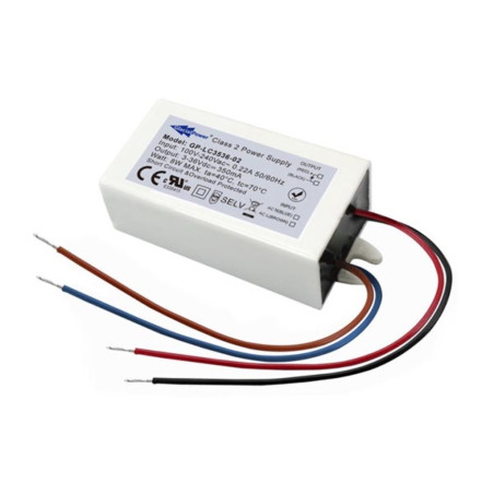 ALIMENTATION LED À DÉCOUPAGE - 1 SORTIE - 8 W - 350 mA - 3 ~ 36 VCC - 