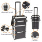 MALLETTE TROLLEY EN ALUMINIUM - 370 x 270 x 670 mm - 66,9 L - NOIR