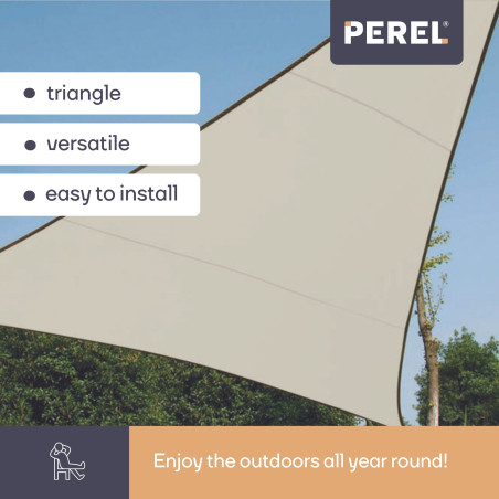 VOILE SOLAIRE - TRIANGLE - 3.6 x 3.6 x 3.6 m - COULEUR: CRÈME