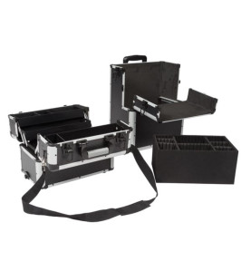 MALLETTE TROLLEY EN ALUMINIUM - 370 x 270 x 670 mm - 66,9 L - NOIR - P