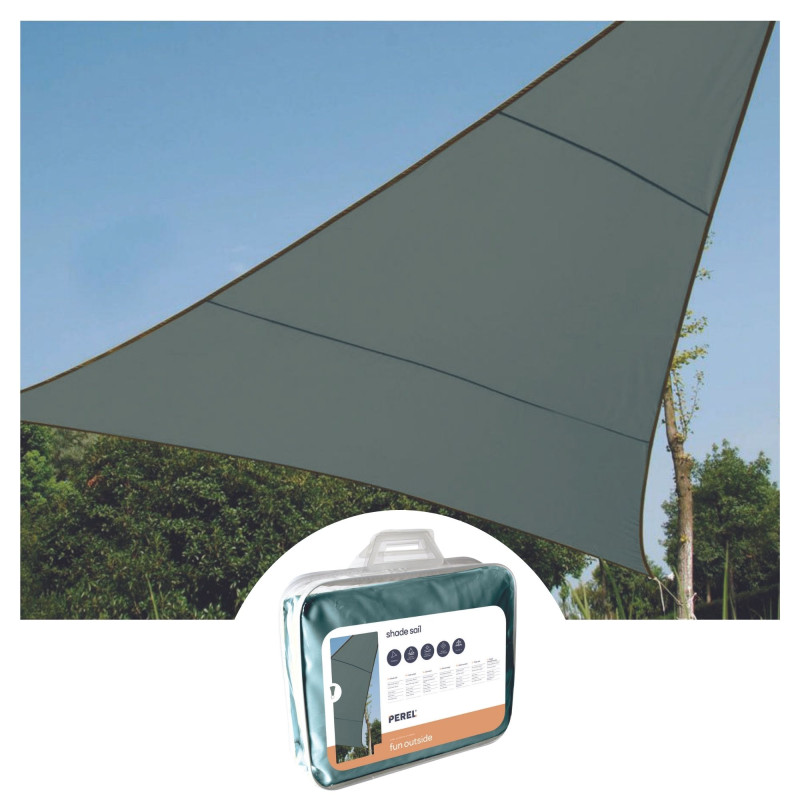 VOILE SOLAIRE - TRIANGLE - 3.6 x 3.6 x 3.6 m - COULEUR : GRIS VERT
