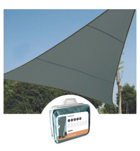 VOILE SOLAIRE - TRIANGLE - 3.6 x 3.6 x 3.6 m - COULEUR : GRIS VERT - P