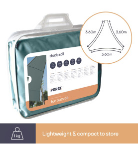 VOILE SOLAIRE - TRIANGLE - 3.6 x 3.6 x 3.6 m - COULEUR : GRIS VERT - P
